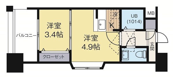 呉服町駅 徒歩7分 7階の物件間取画像